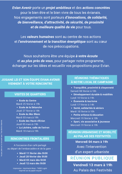 Tract Evian Avenir verso